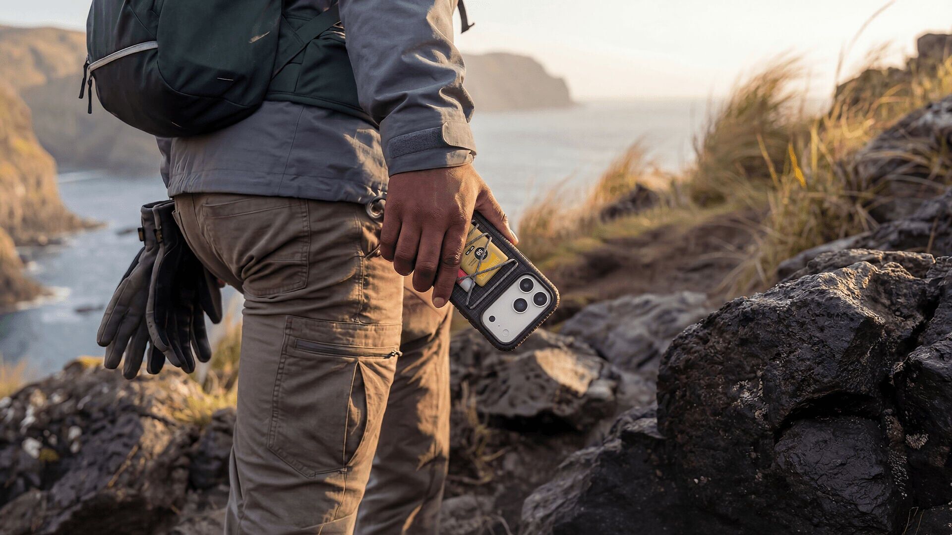 The new OtterBox Sole Series Pack phone case features a built-in bungee system designed to securely store small everyday essentials.