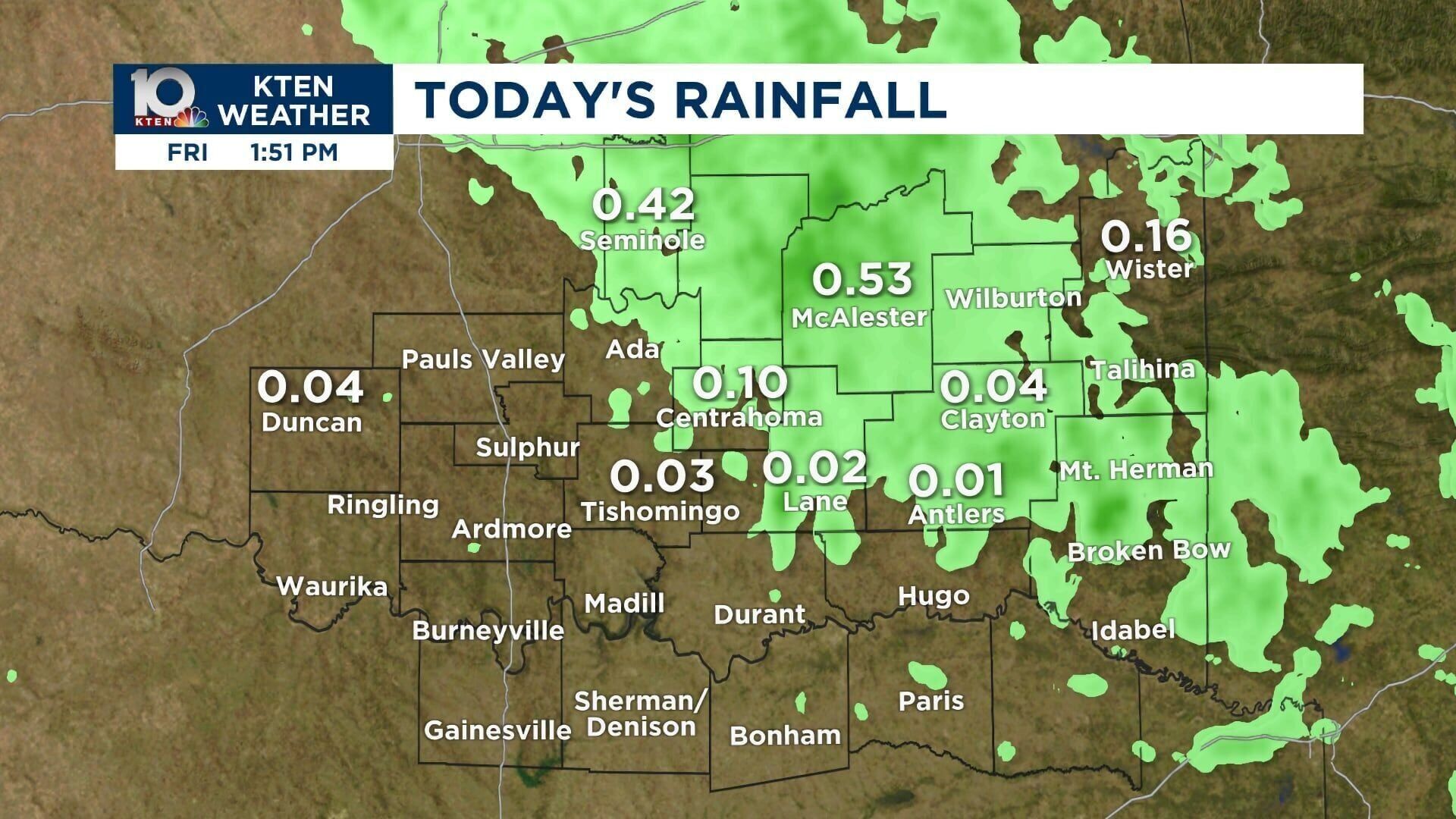 24 hour rainfall totals