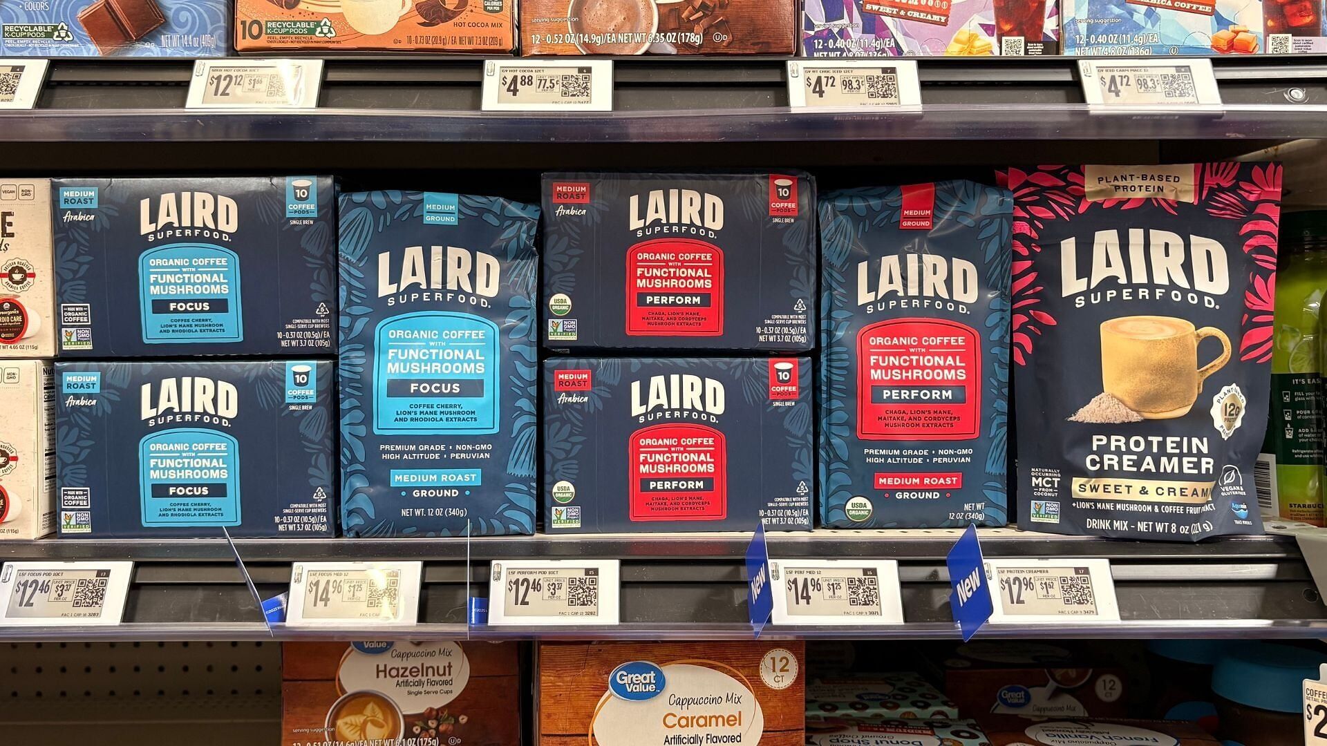 Laird Superfood Focus and Perform Mushroom Coffee are now on shelves at Walmart locations across the U.S.