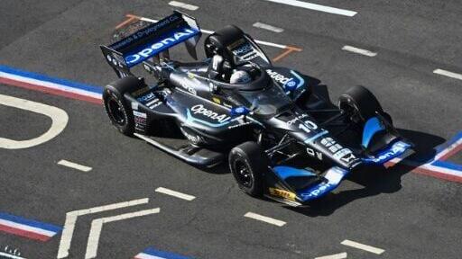 Championship points leader Alex Palou of Spain drives out of pit lane for a practice round before the NTT Indycar Series race in the Freedom 250 Grand Prix in Washington