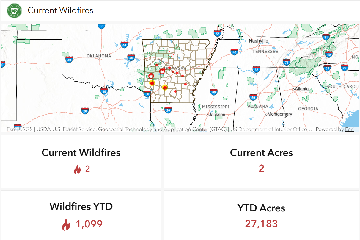 Arkansas wildfire dashboard