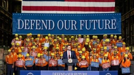 US Vice President JD Vance delivers remarks on the economy at the Cleveland-Cliffs Middletown Works steel mill in Ohio, where his grandfather once worked as a welder