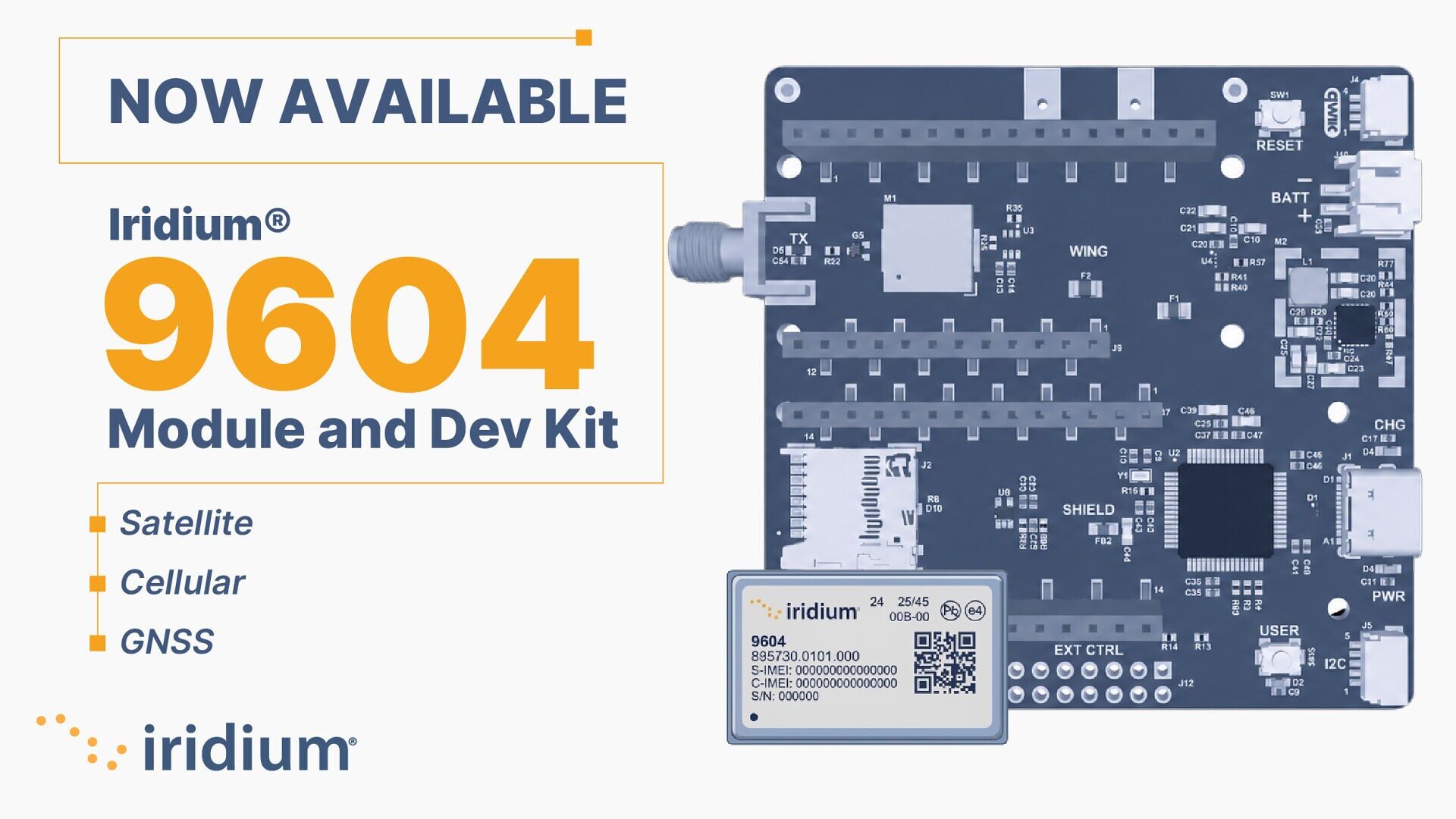 Iridium 9604 Module and Development Kit