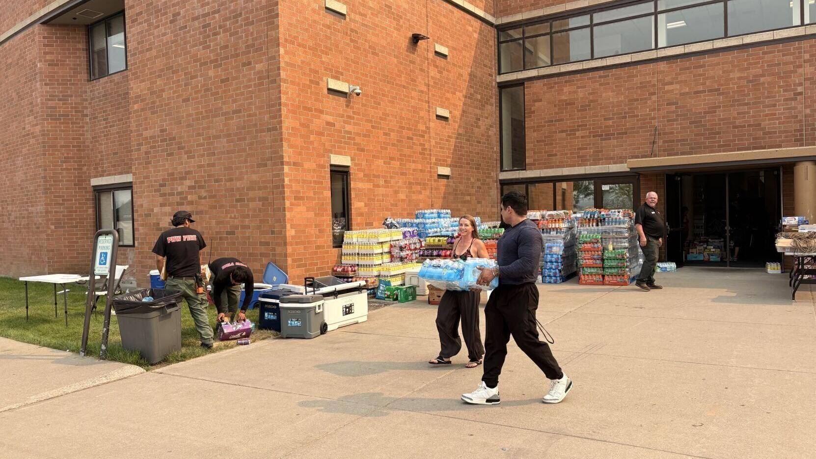 Spokane firefighters overwhelmed by community donations at Mt. Spokane High School Fire base