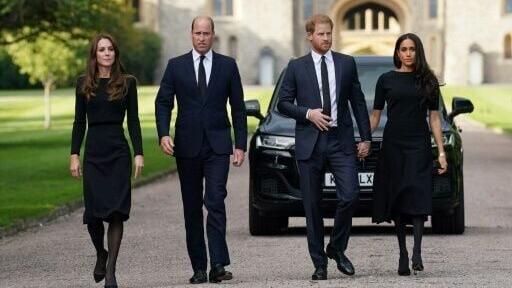 The brothers' relationship reportedly went sour after Harry began dating his now-wife Meghan (R)
