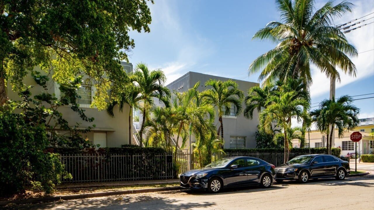 MIAMI BEACH, FL, USA – MAY 11, 2021: Photo of a multifamily apartment building in South Beach typically used for rentals and airbnb vacation stays