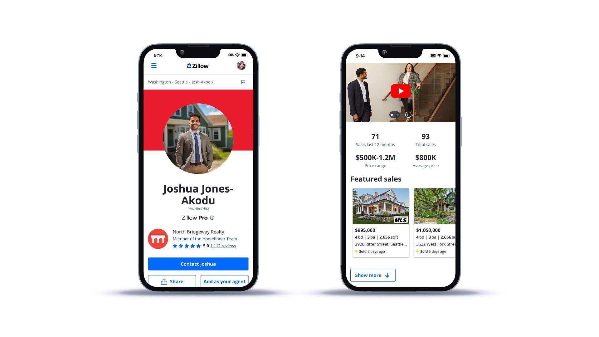 A premium Agent Profile gives agents a differentiated presence on Zillow, with custom branding, photos and video.