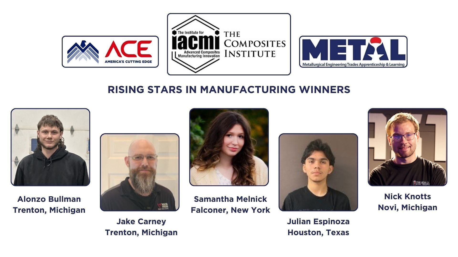 IACMI announces the inaugural Rising Star Award winners, highlighting emerging talent in the manufacturing industry.