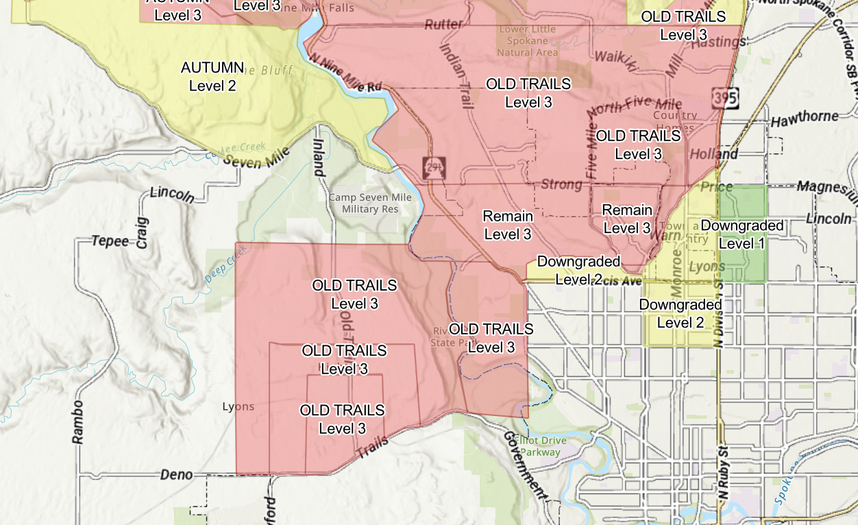 Old Trails fire map