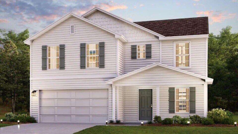 Essex Plan Exterior Rendering | New Construction Homes in Radcliff, KY | Hidden Ridge by Century Complete