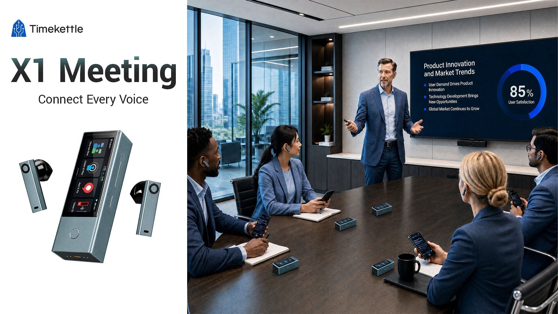 Timekettle X1 Meeting Interpreter Hub for multilingual business meetings