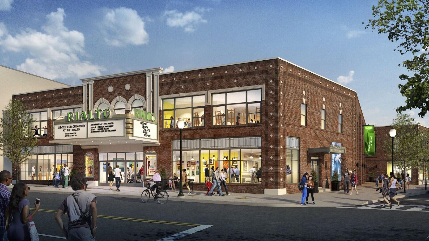 Rendering of the new Rialto Center for Creativity in Westfield courtesy of M+S Architects
