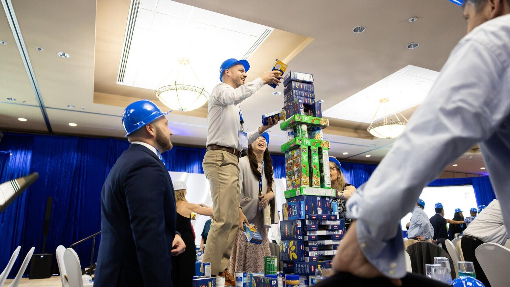 True to this year's National Sales Meeting theme, "The Winning Blueprint. Built Together," Nichiha USA teams built structures from non-perishable goods that were all later donated to support families in the Macon, Georgia community.
