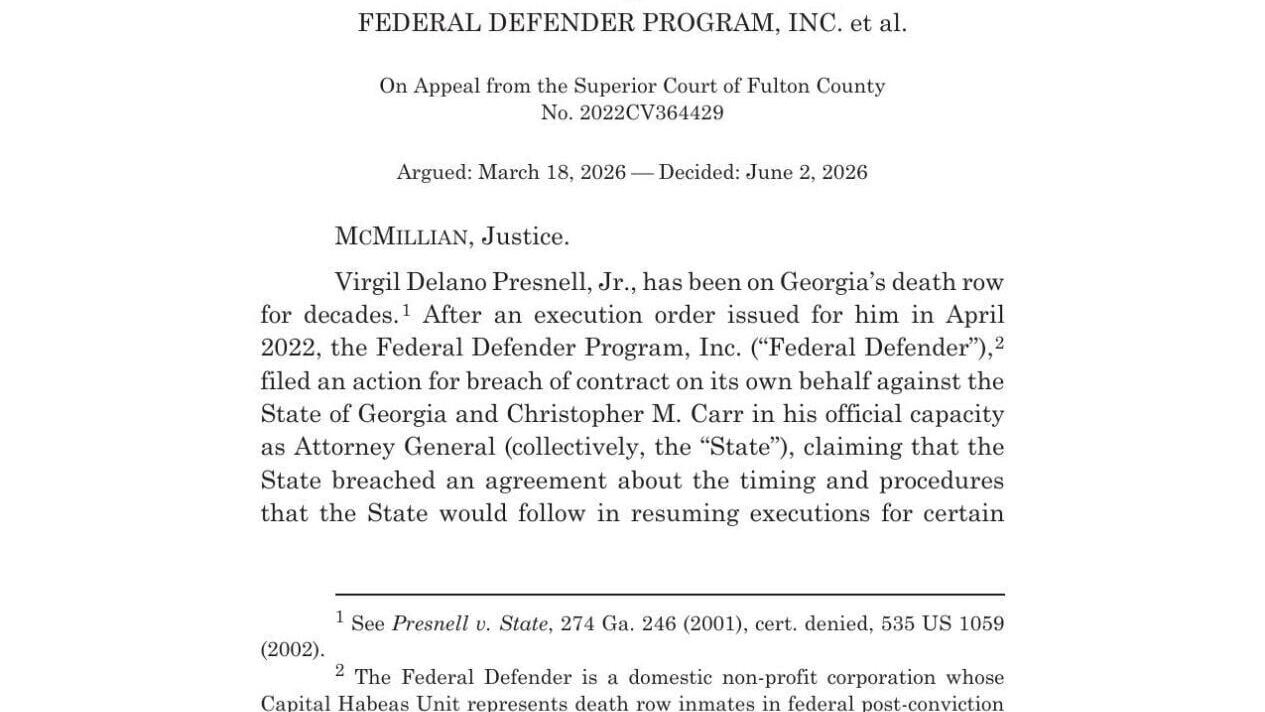 Georgia Supreme Court June 2, 2026