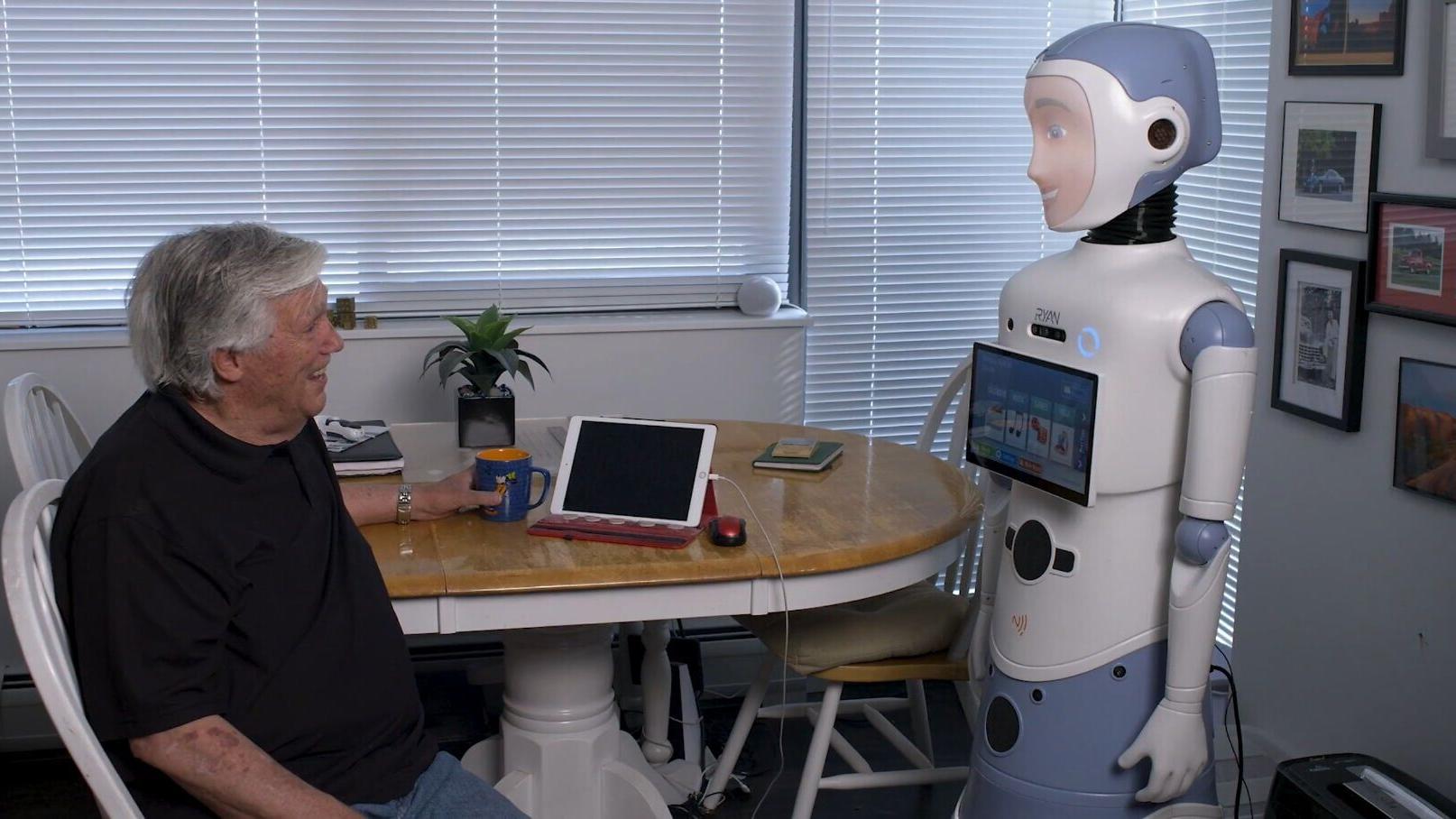 Ryan engages in meaningful conversations that promote companionship and well-being.