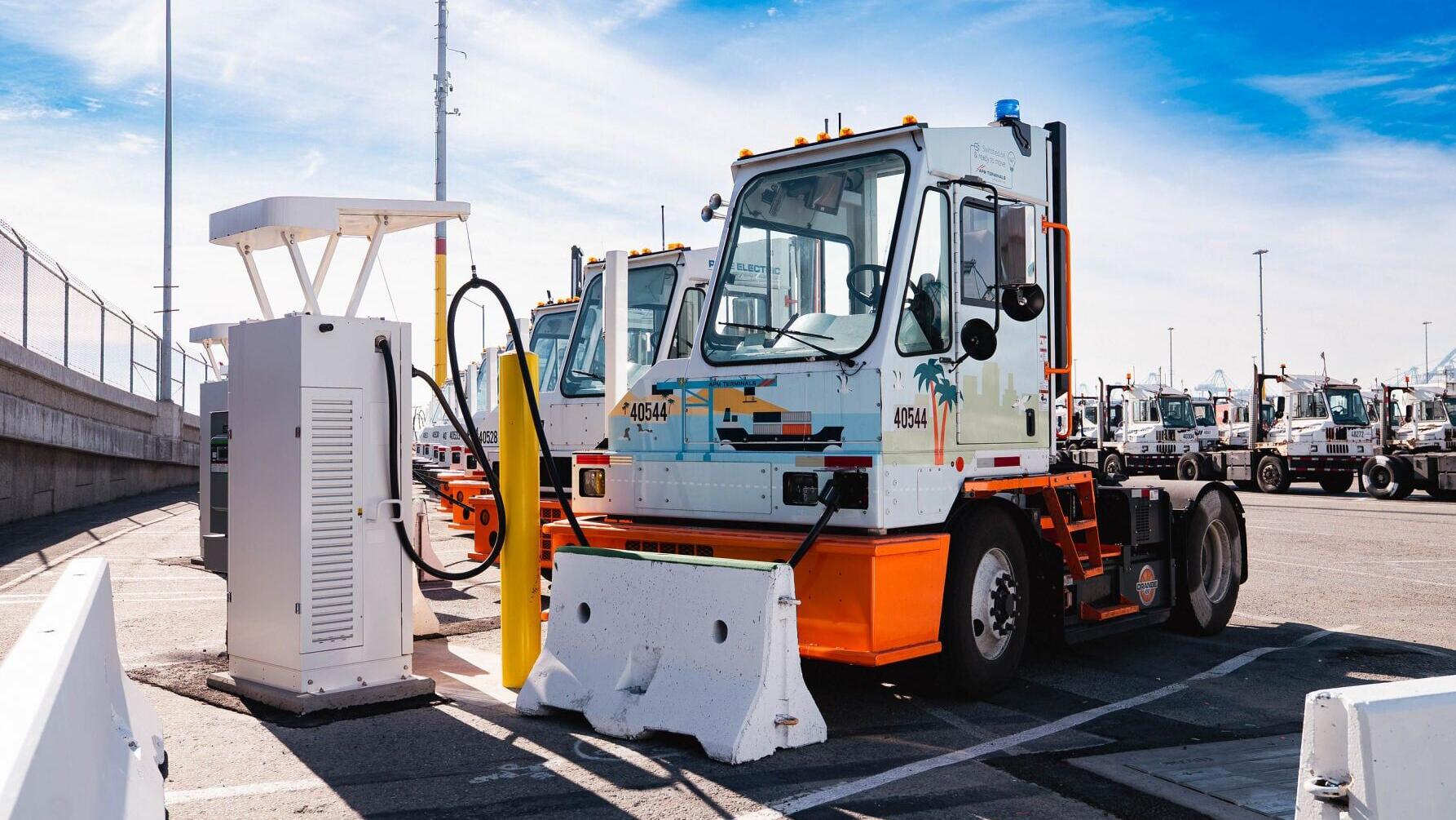 APM Terminals Los Angeles Orange EV Terminal Tractor Charging