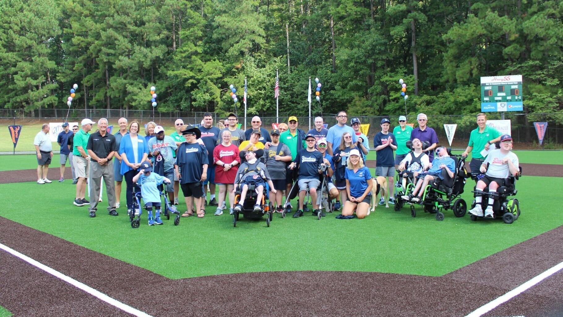 Families, Players, and Coaches Celebrating 20 Years of Miracle League of the Triangle