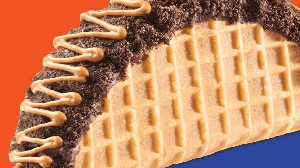 Celebrate National Ice Cream Month with a Cookies 'n' Peanut Butter Ice Cream Taco made with OREO® and REESE'S!