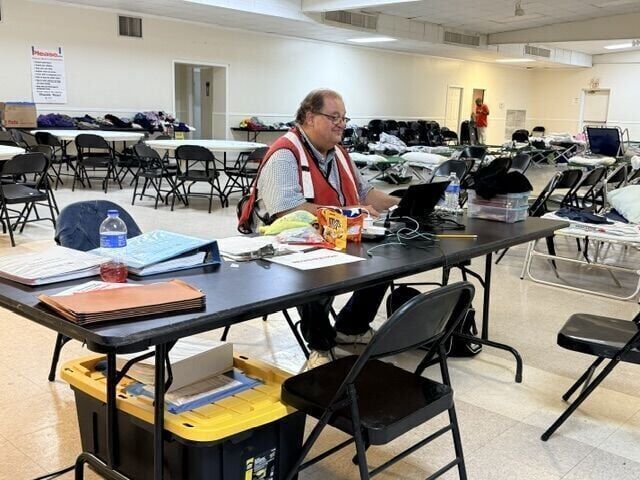 Shelter staff wait for intake
