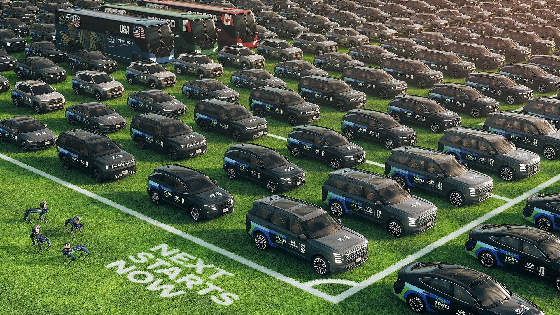 Hyundai vehicles and robotics support the FIFA World Cup 2026™ as part of Hyundai’s Official Partnership. *Disclaimer: This image is an AI-generated representation created for illustrative purposes only and may not depict actual scenes, products, or env...
