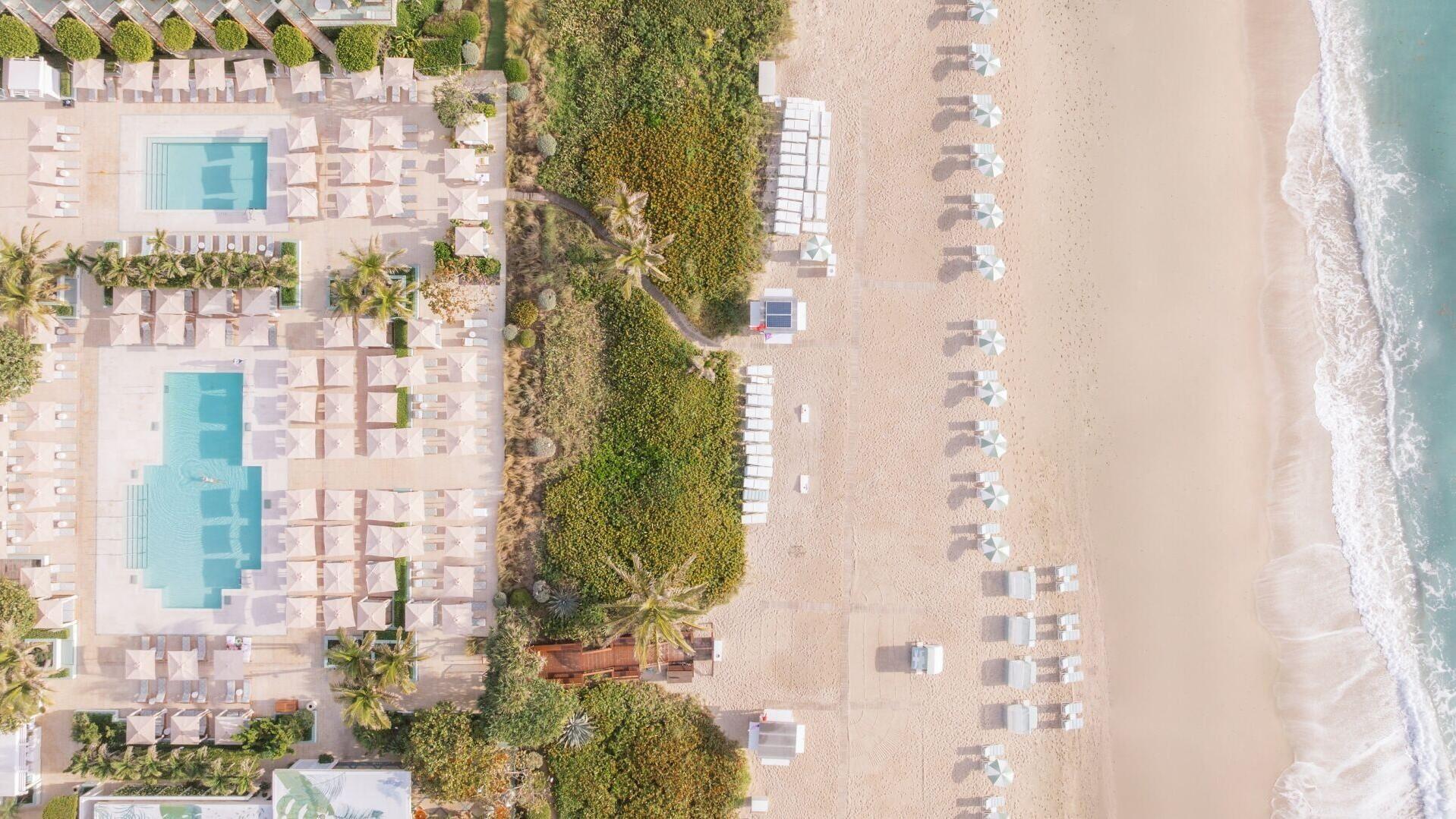 Four Seasons Resort Palm Beach Pool &amp; Beach Aerial