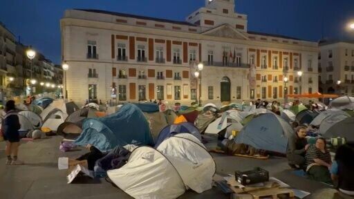 The protest flared after the eviction of an 87-year-old woman from her lifelong home