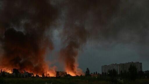 A Russian ballistic missile strike destroyed a warehouse on the outskirts of Kyiv Wednesday
