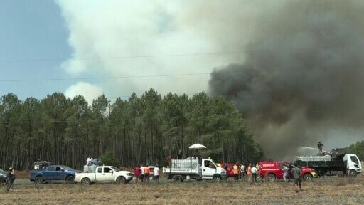 French firefighters battle blaze near Arcachon Bay