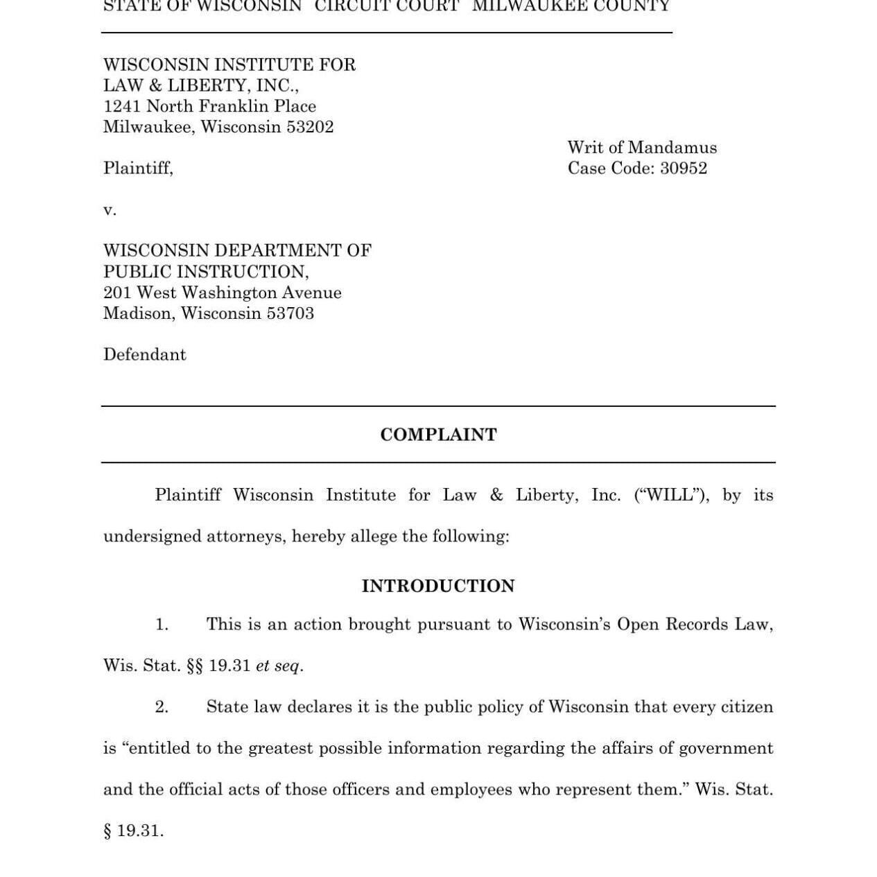 DPI complaint from WILL