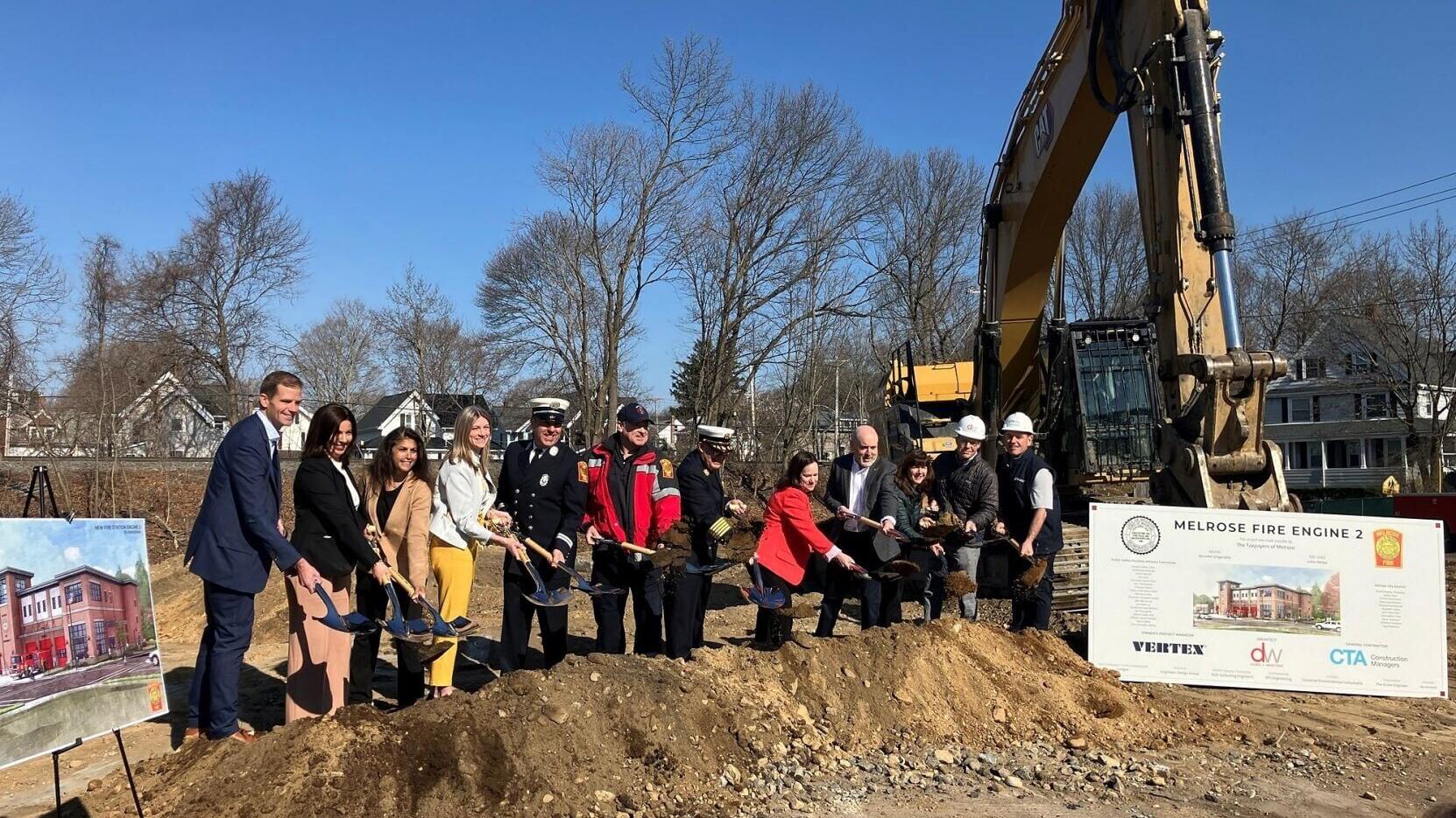 CTA Construction Managers Celebrates Groundbreaking for New Melrose Fire Engine 2 Station