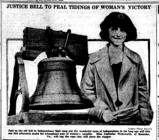 Catherine Wentworth featured in a newspaper article from 1920