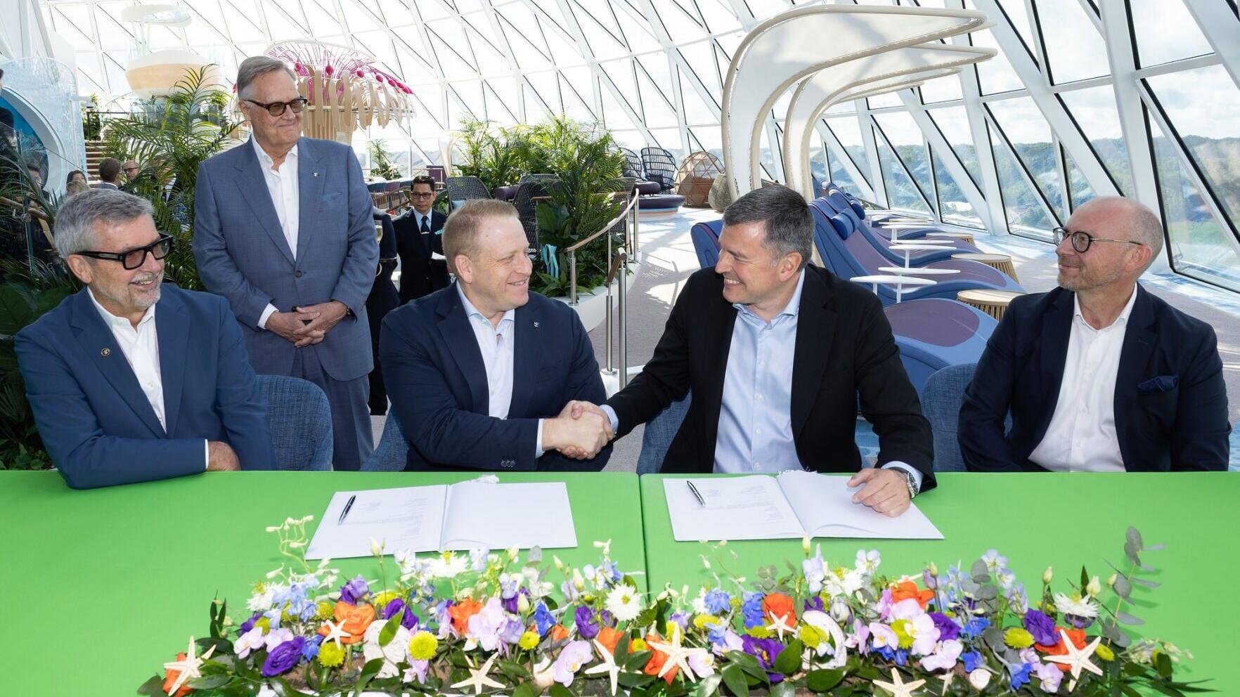Royal Caribbean’s Legend of the Seas officially joined the vacation brand’s revolutionary lineup with a delivery celebration at the Meyer Turku shipyard in Turku, Finland, alongside Royal Caribbean President and CEO Michael Bayley; Royal Caribbean Group...