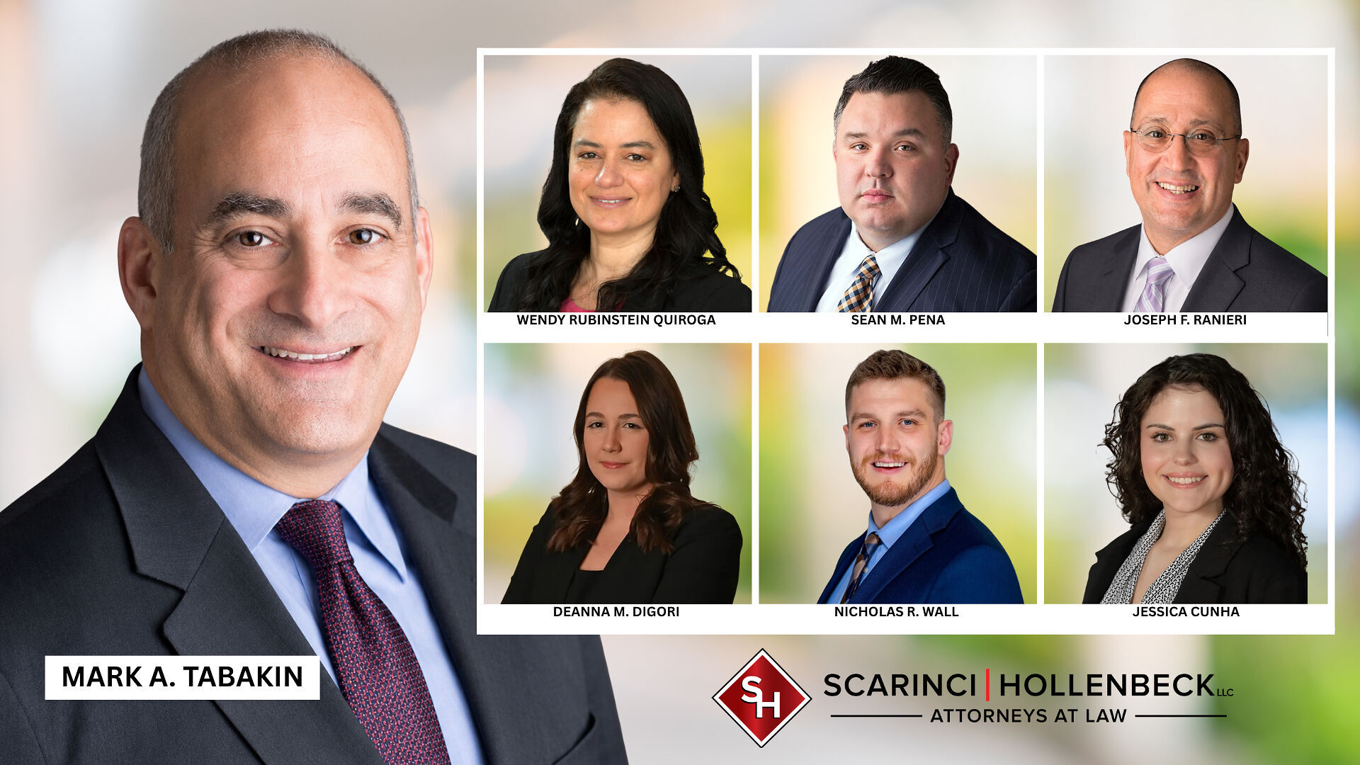 Tabakin, Quiroga, Pena, Ranieri, Digori, Wall, Cunha join Scarinci Hollenbeck.