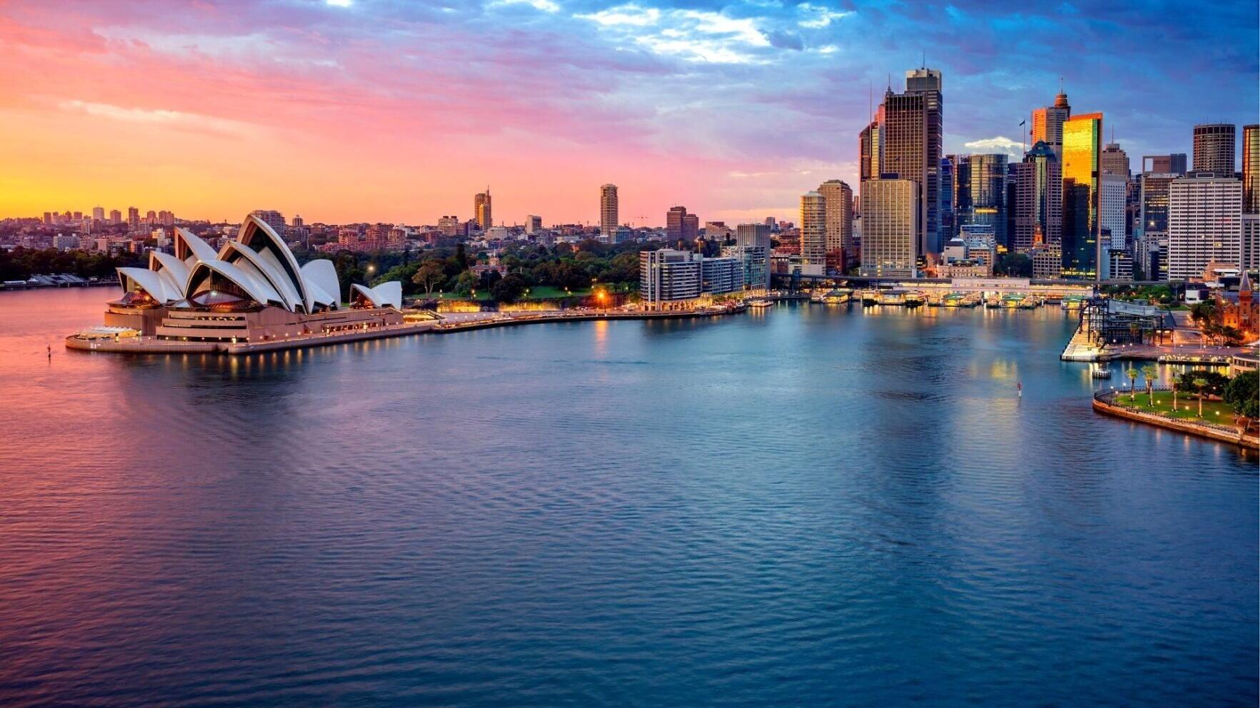 A popular port of call for some World Cruises is Sydney, Australia. Travelers often visit the Sydney Opera House within the scenic harbor area. Photo by Shutterstock.