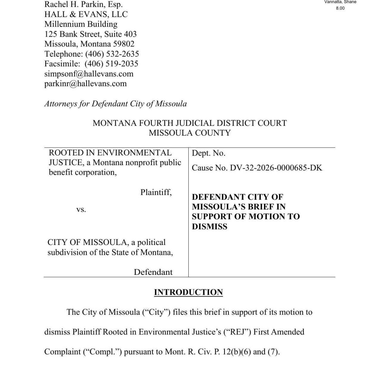 Read the city's motion to dismiss