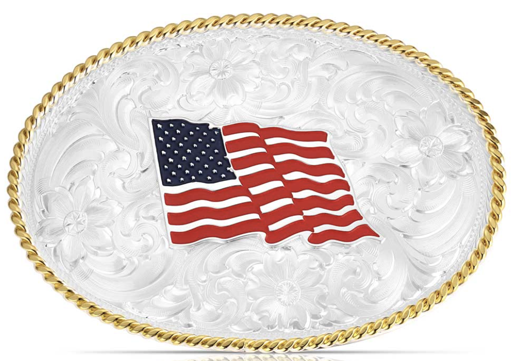 Silver belt buckle