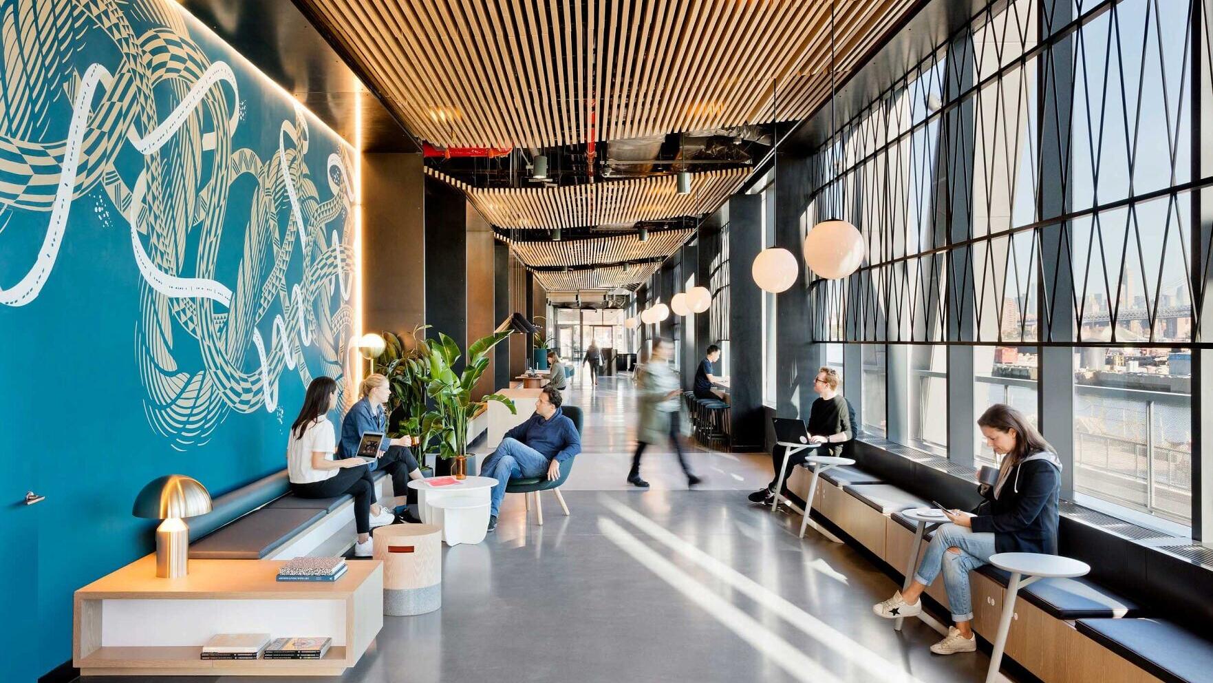 Interior office space at the Dock 72 building.