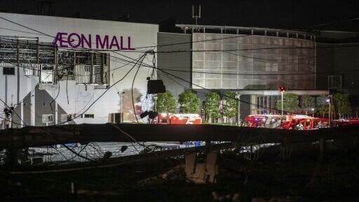 At least two people have died in a mall badly damaged by an earthquake in southwestern Japan