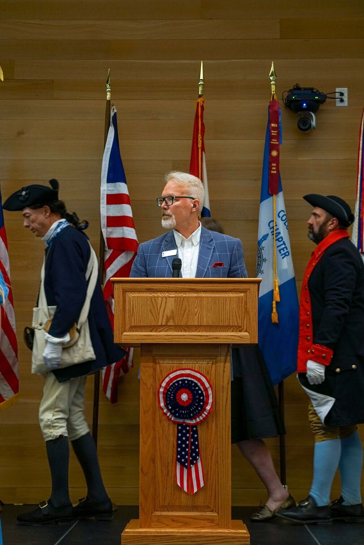 Joel Rhodes speaks at the Declaration of Independence Festival