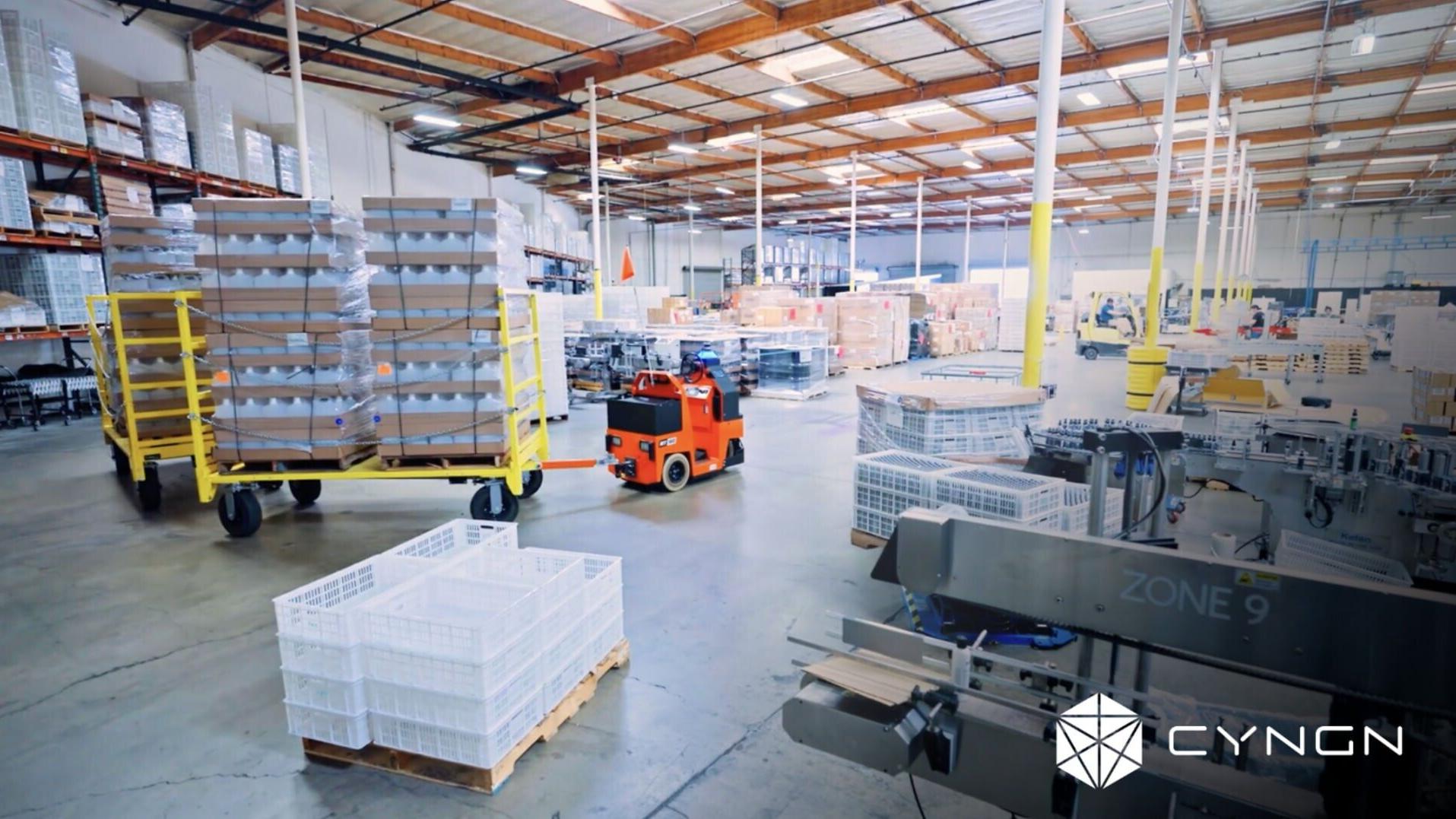 Cyngn's Autonomous Tugger hauls up to 12,000 lbs.