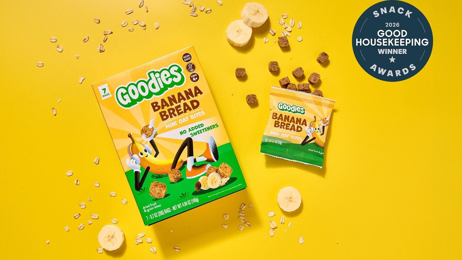 Goodies Banana Bread Mini Oat Bites wins a 2026 Good Housekeeping Snack Award.