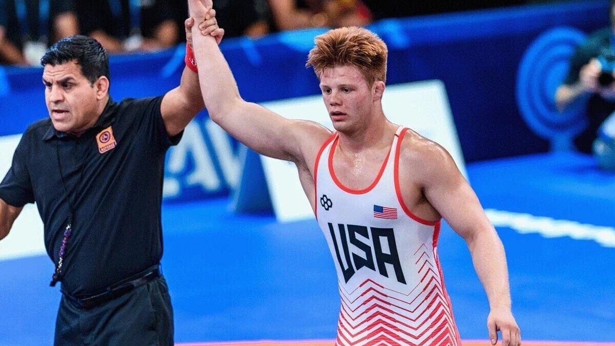 Aeoden Sinclair wrestling at U20 World Champs
