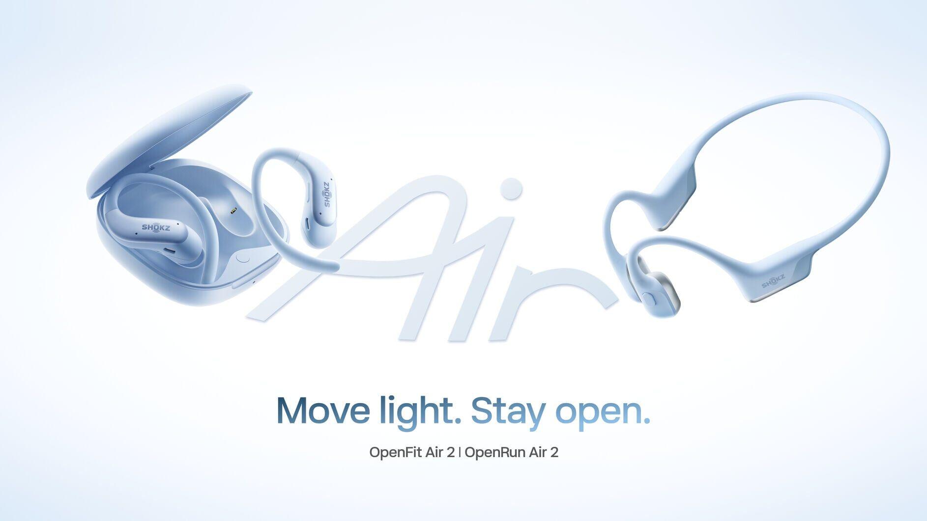 OpenFit Air 2 and OpenRun Air 2 expand the Shokz lineup with lighter, more compact open-ear designs for active and everyday routines.