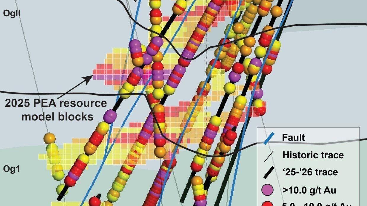 Figure 3: Upper 426 Zone Cross-Section, Archimedes Underground (CNW Group/i-80 Gold Corp)