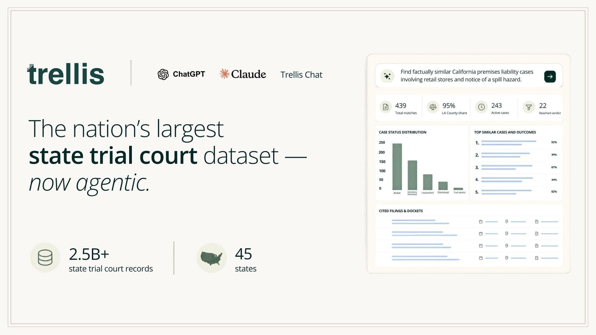The nation's largest state trial court dataset - now agentic.