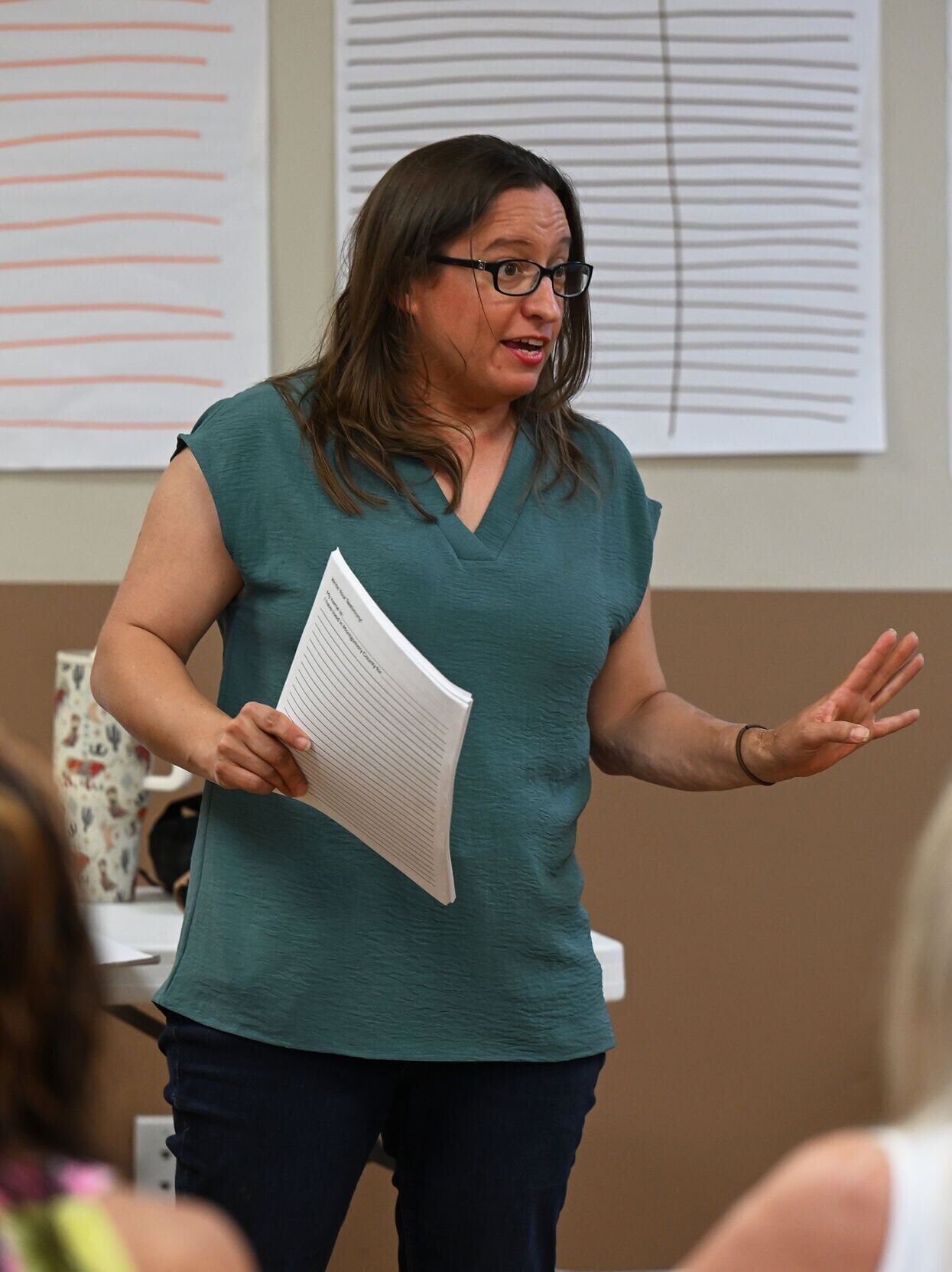 Sylvia Kueny speaks at the Save Montgomery County