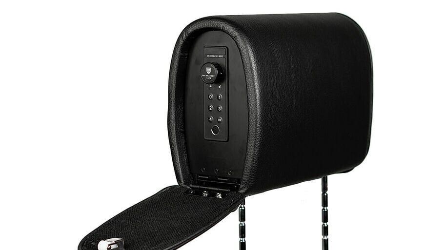 Made for sedans and luxury vehicle owners, The Compact Headrest Safe is ideal for drivers looking to store personal items discreetly in their vehicle.
