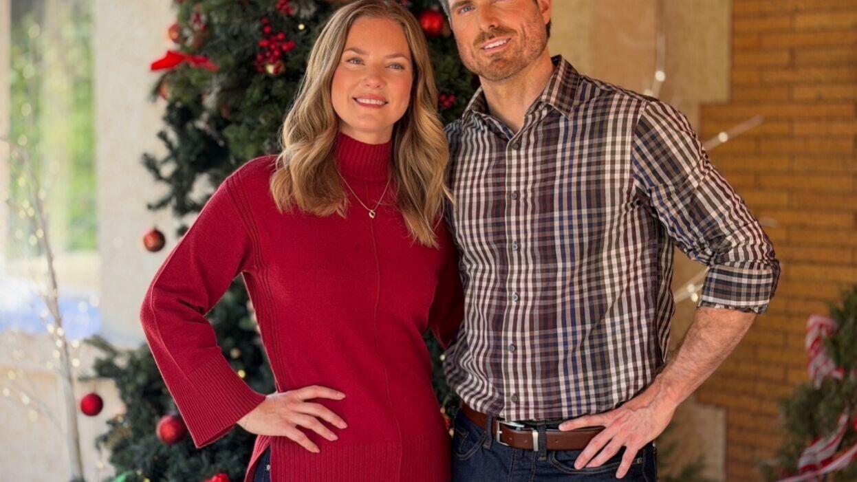 Cindy Busby and Marcus Rosner will star in Great American Media's Christmas Wrapped in Love as part of the network's Great American Christmas holiday programming. Photo courtesy of Great American Media 2026 / Shane Mahood.