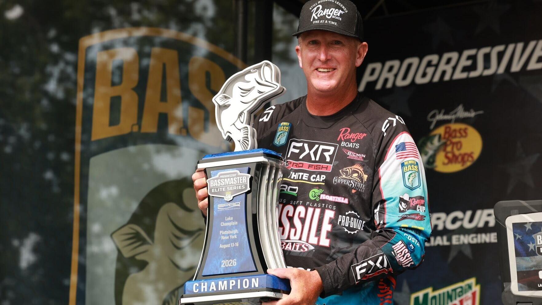 Maryland pro Bryan Schmitt has won the 2026 SPRO Bassmaster Elite at Lake Champlain with a four-day total of 81 pounds, 7 ounces.