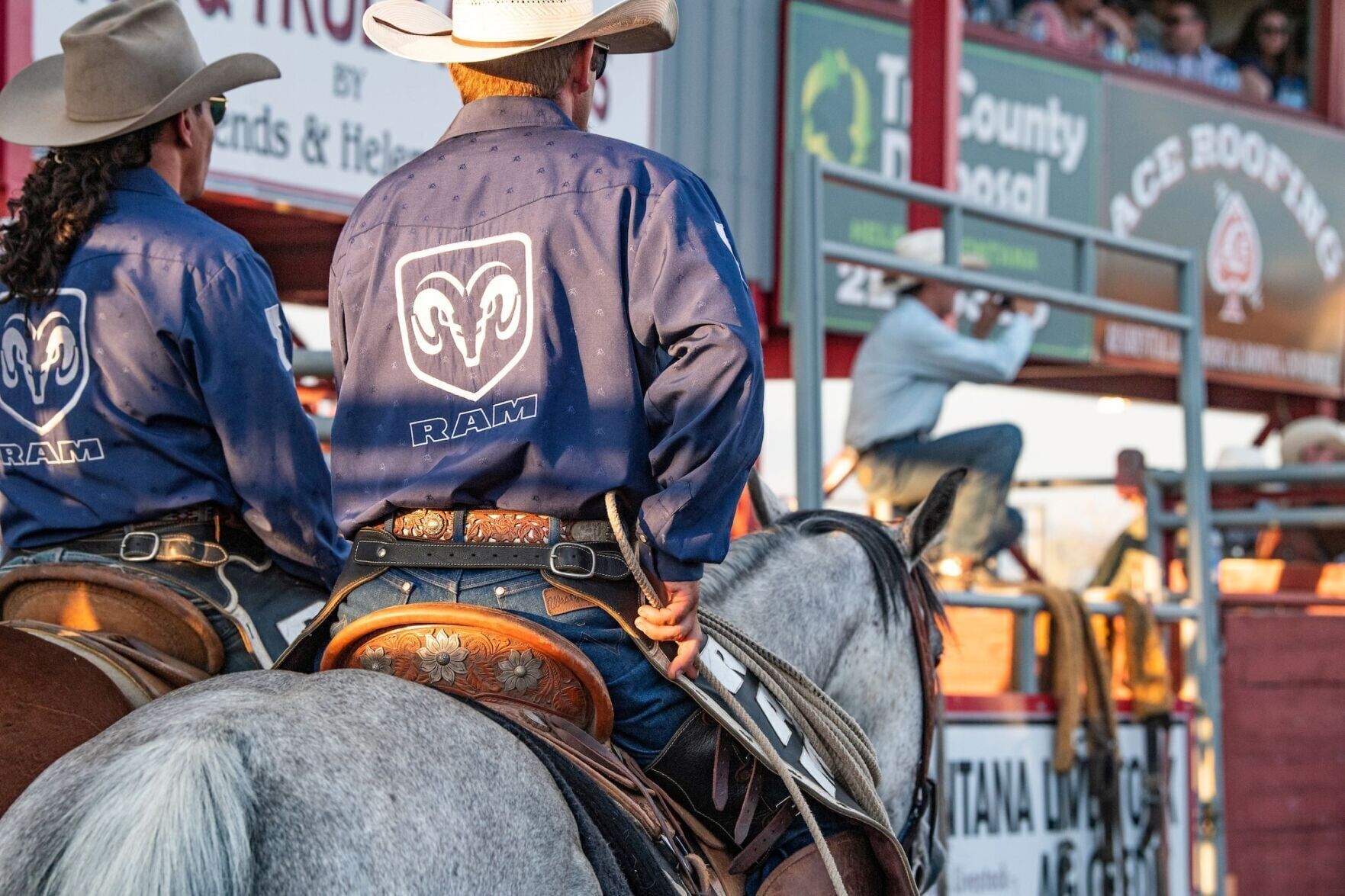 The Last Chance Stampede pickup men wear purple on Purple Night